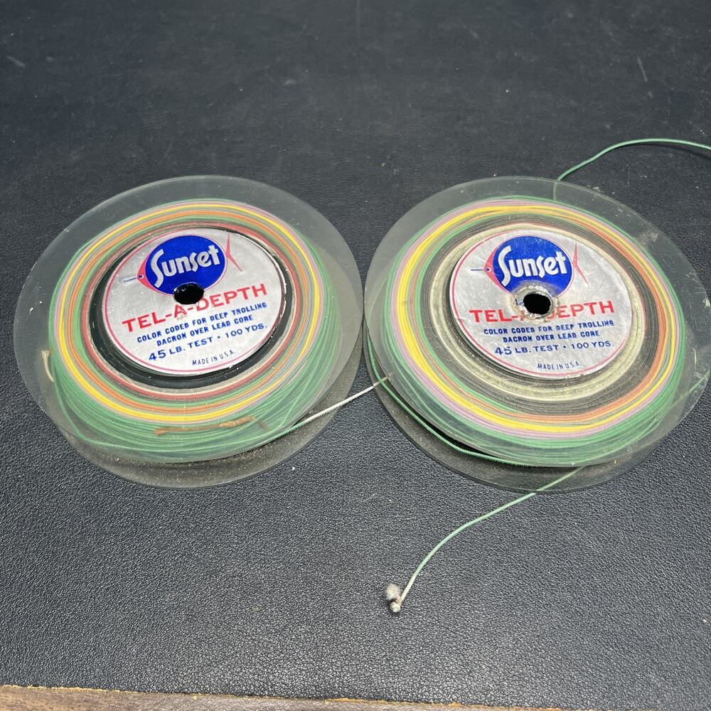Sunset Tel-A-Depth Braided Dacron Trolling Line Spools Approximately 200 Yards